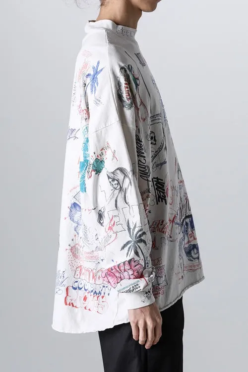 SAINT Mxxxxxx × BORNXRAISED BR_LS TEE/LA/WHT Latest co-branded model LA diamond all-over long sleeves off-white S-XL Super heavy work started in February and lasted three months Super complex 36 sets of screens Outlined pictures make you doubt your life Super perfect reproduction of printing Genuine Czech diamonds Pressure-free reproduction